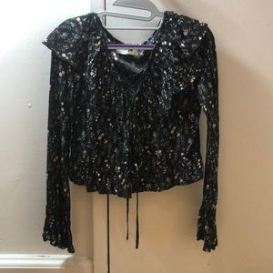 Tie front long sleeve
